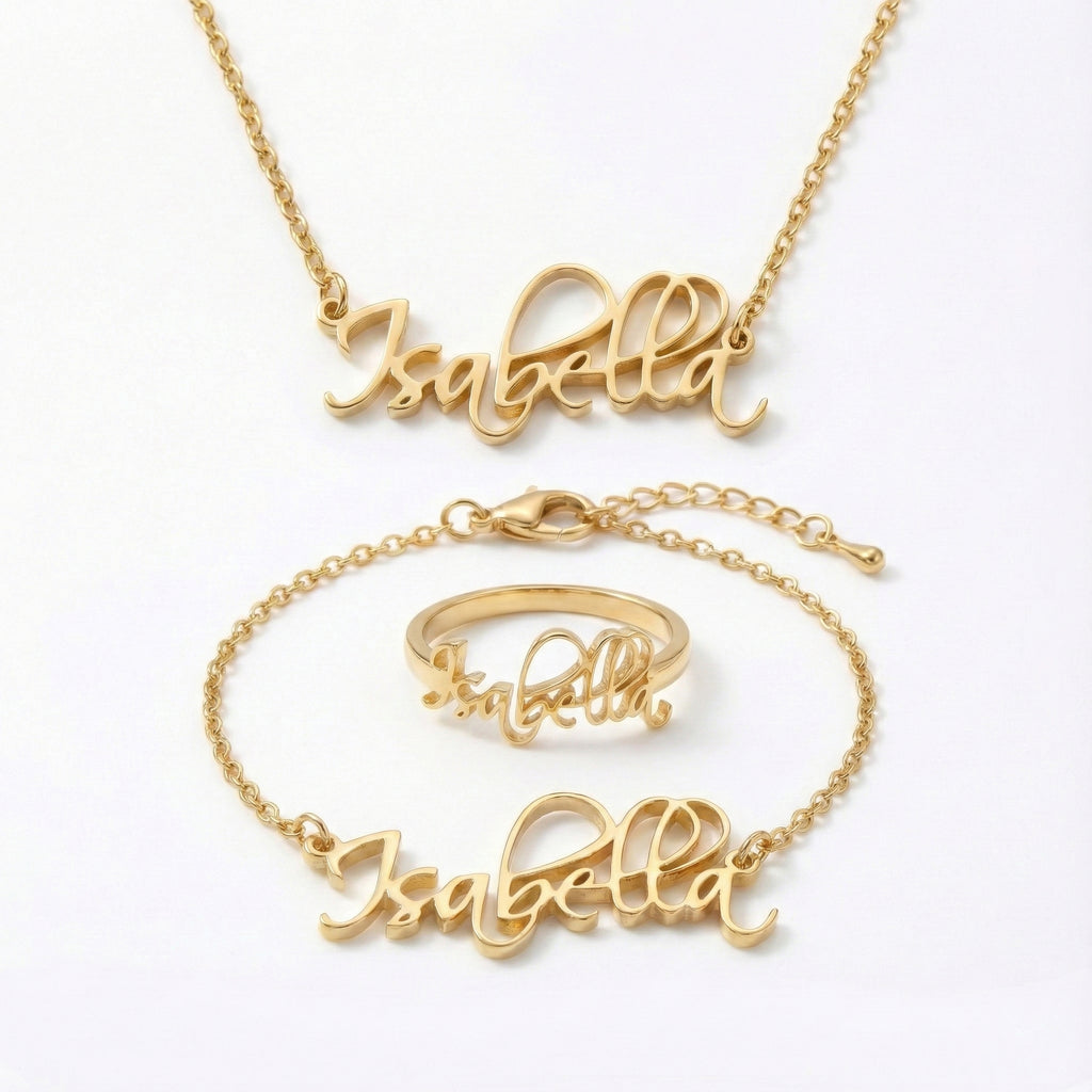3 SET Custom Name Jewelry — Bali Essence Collection