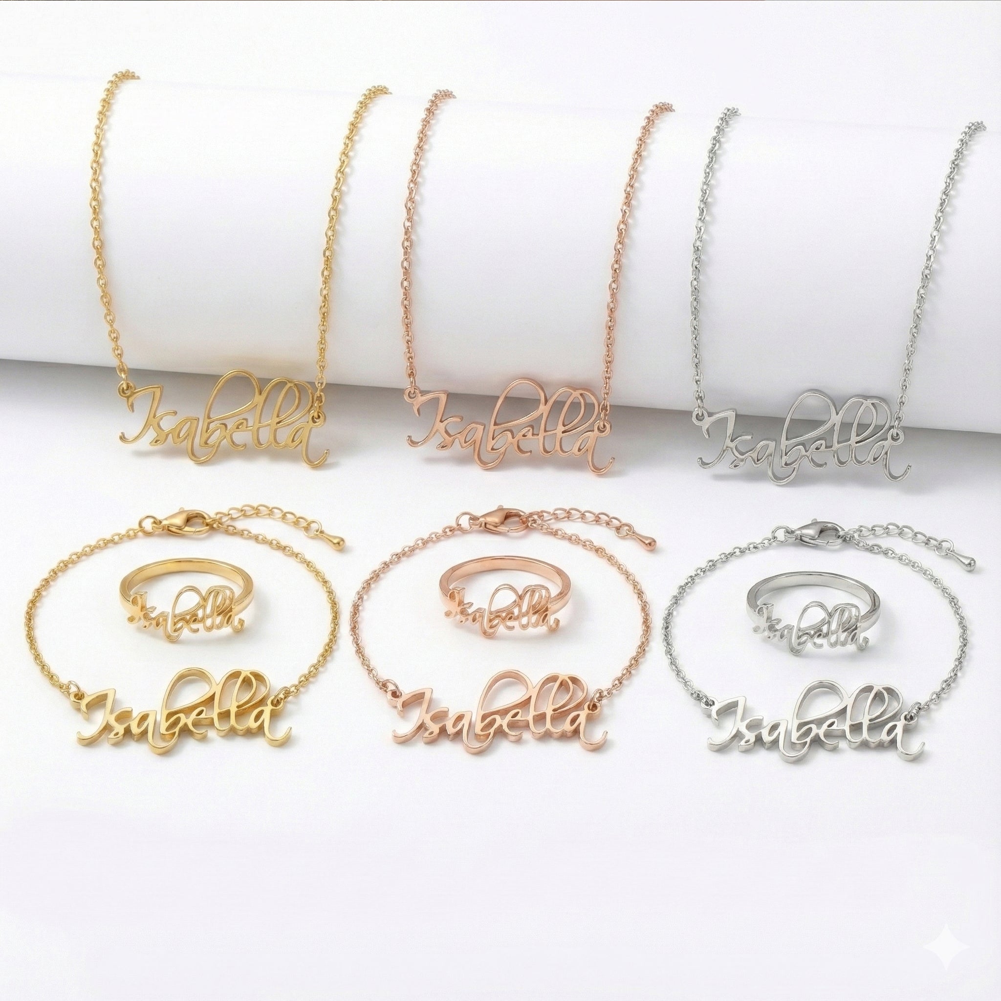 3 SET Custom Name Jewelry — Bali Essence Collection