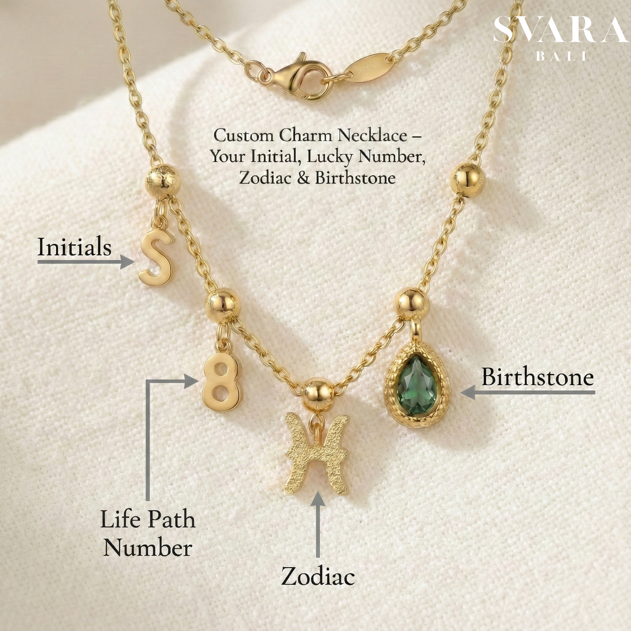 SVARA Destiny Charm Necklace/Bracelet